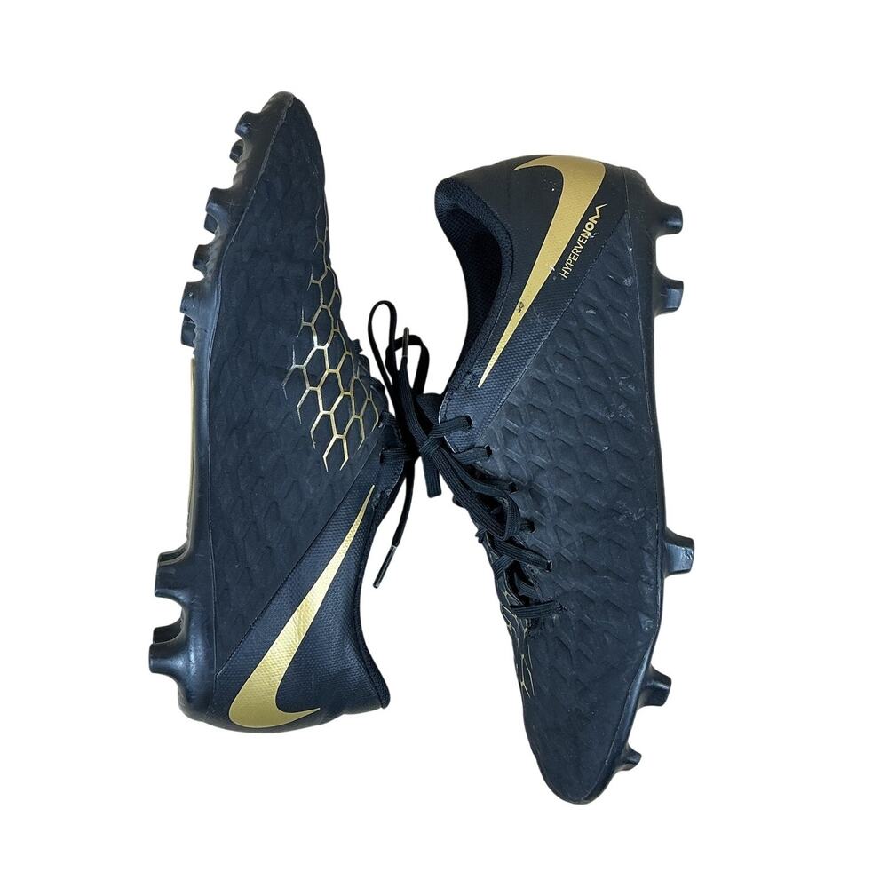 Nike Hypervenom Phantom 3 Club FG Cleats Men’s 9 Black Gold Soccer AJ4145-090
